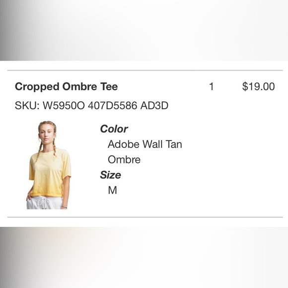Champion Ombré Cropped T Shirt in Yellow - Picture 2 of 4
